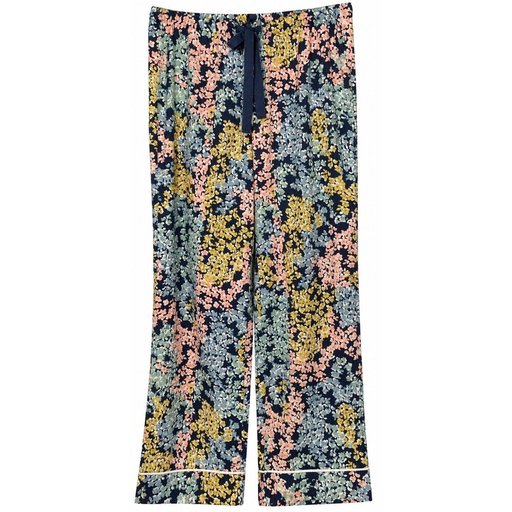 LOFT Sleep Pajama Pants Women’s S Navy Floral Wide Leg Lounge Pants New With Tag